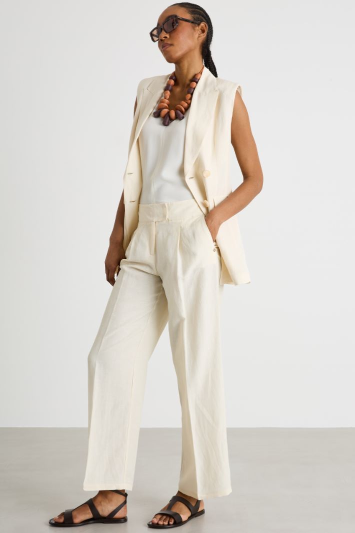 Wide leg canvas trousers Intrend