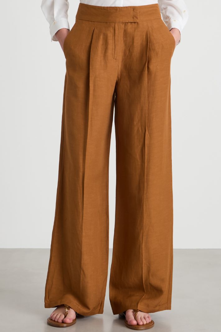 Pantalone ampio in tela Intrend - 2