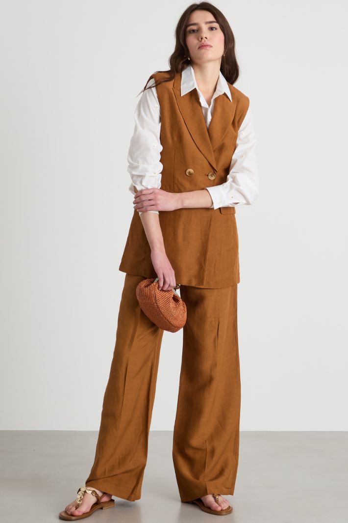 Pantalone ampio in tela Intrend