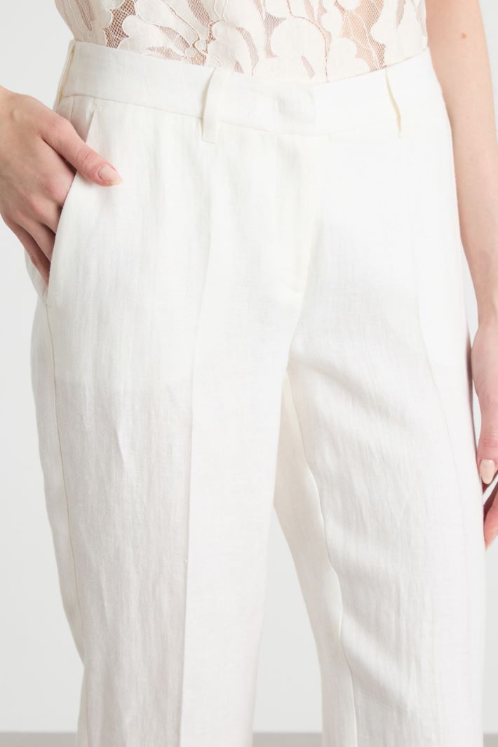 Linen chino trousers Intrend - 3