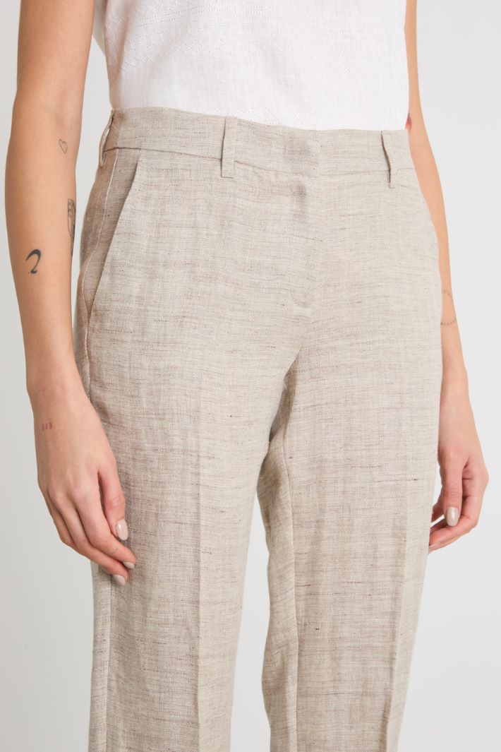 Linen chino trousers Intrend - 3