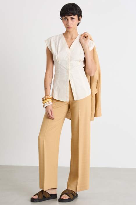 Wide-leg trousers in fluid fabric Intrend