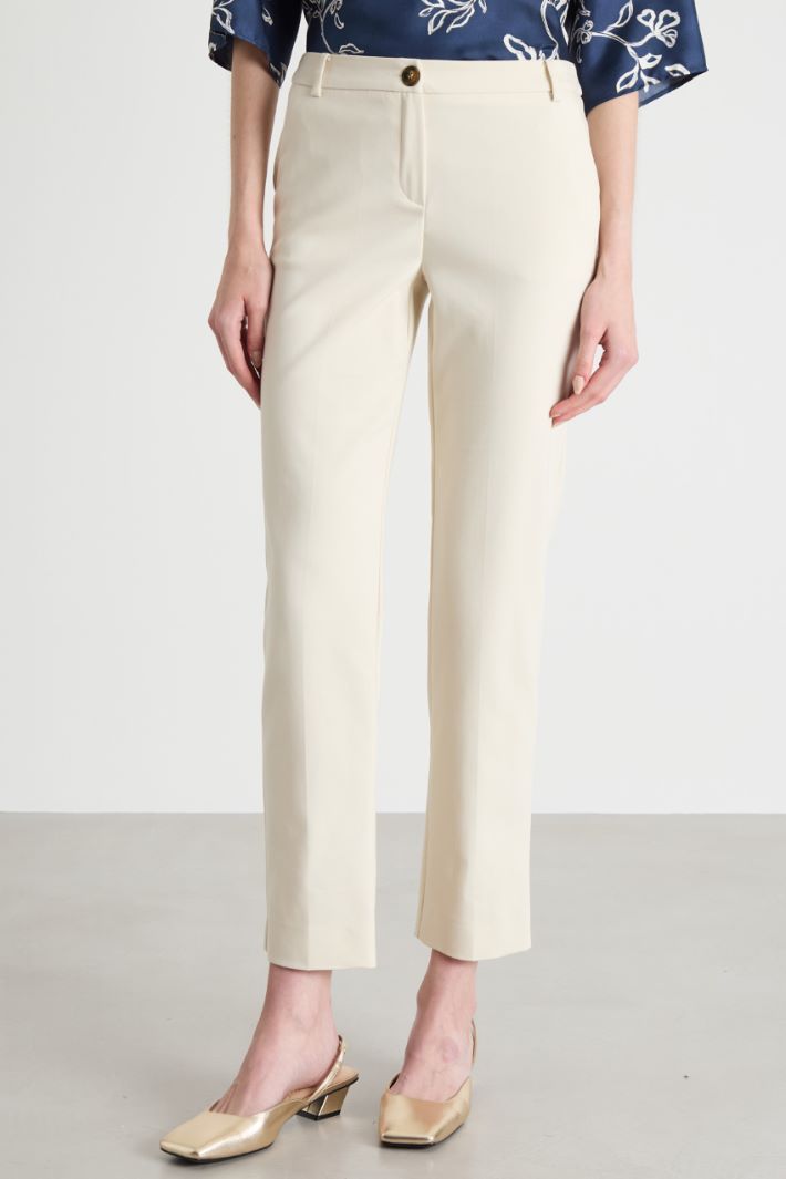 Stretch cotton-blend trousers Intrend - 2
