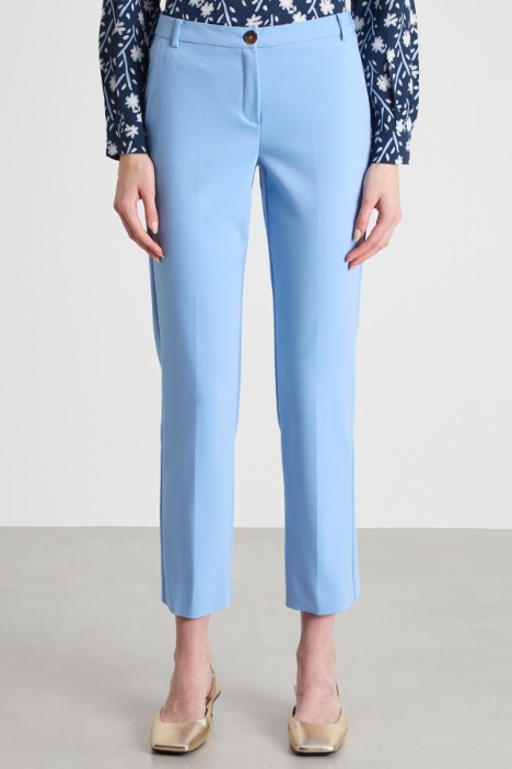Pantalone slim in tessuto doppio