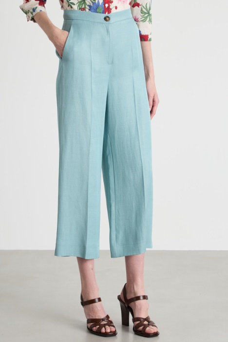 Pantalón ancho de sarga