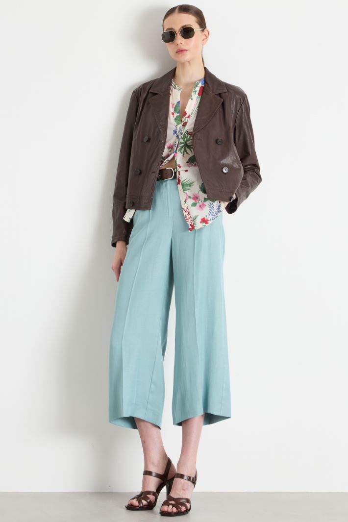 Wide-leg twill trousers Intrend
