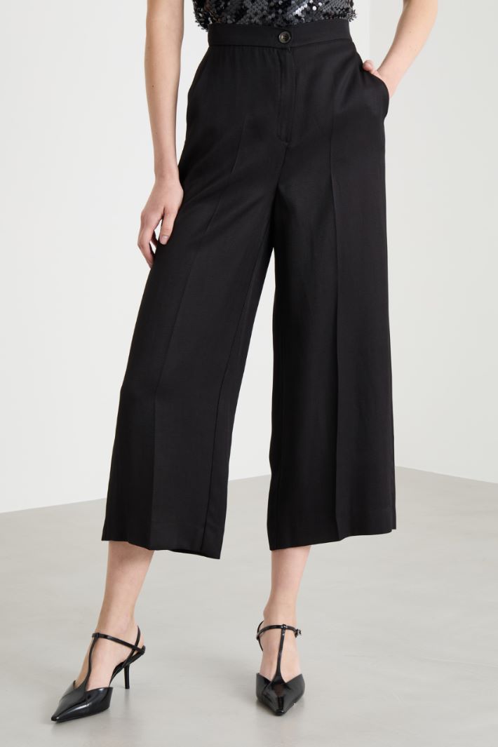 Wide-leg twill trousers Intrend - 2