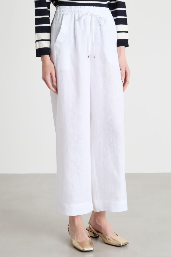 Linen drawstring trousers Intrend - 2