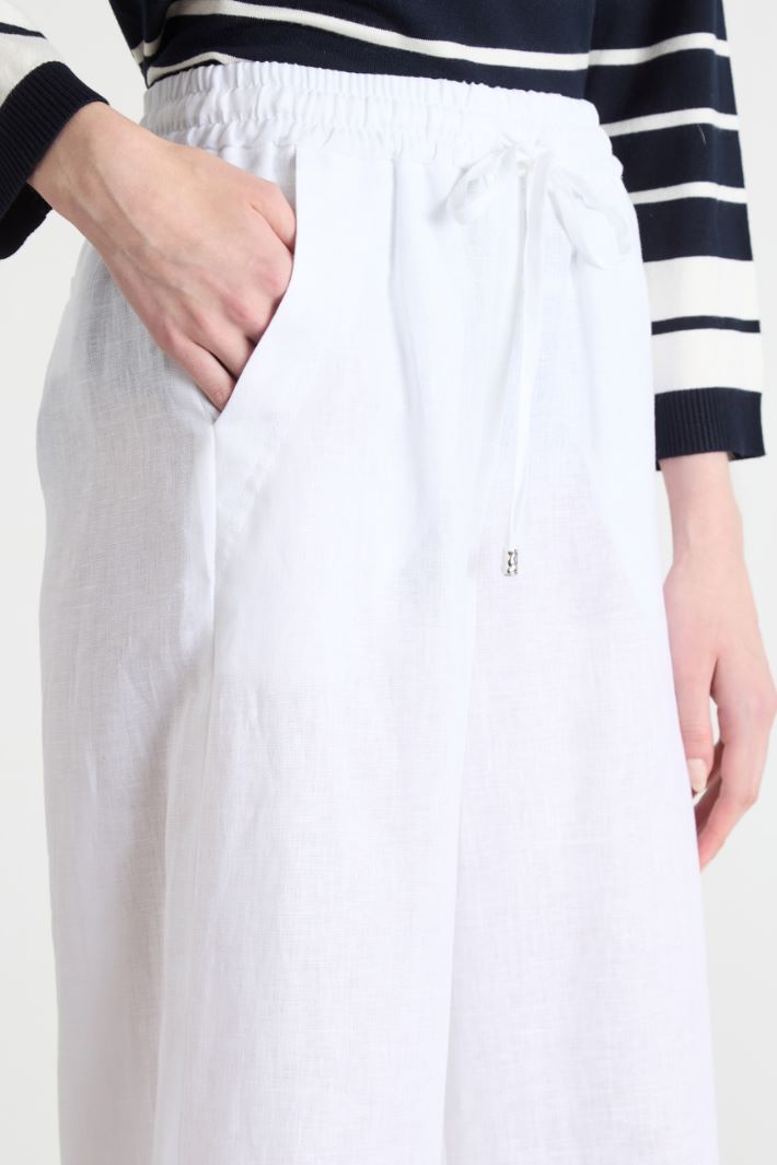 Linen drawstring trousers Intrend - 3
