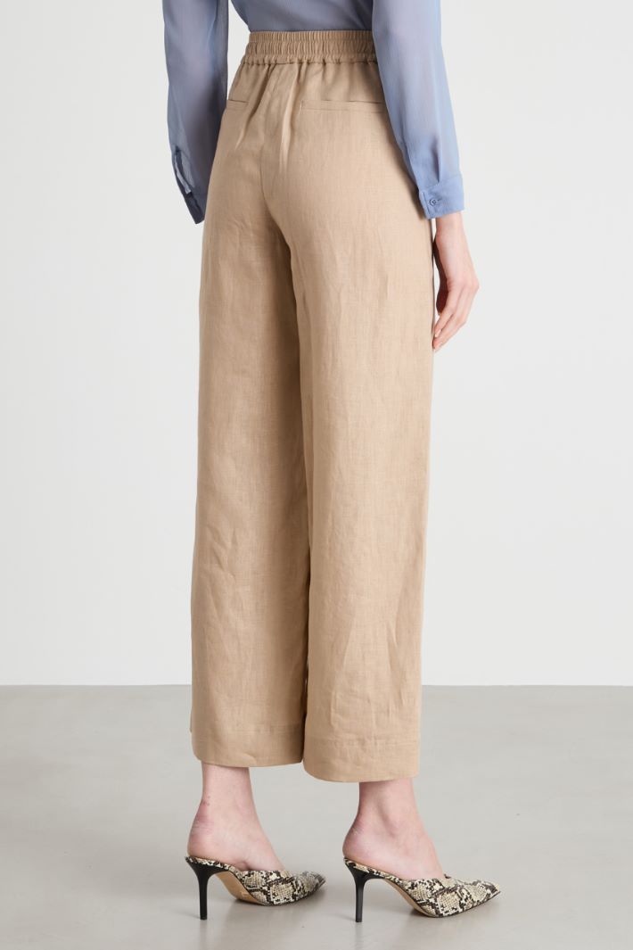 Linen drawstring trousers Intrend - 4