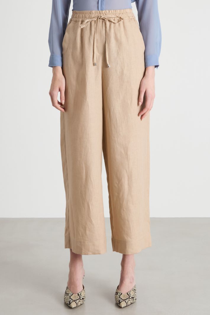 Linen drawstring trousers Intrend - 2