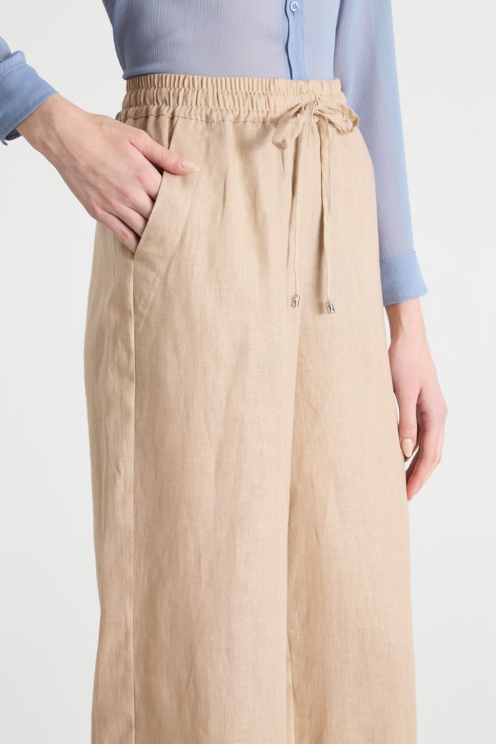 Linen drawstring trousers Intrend - 3
