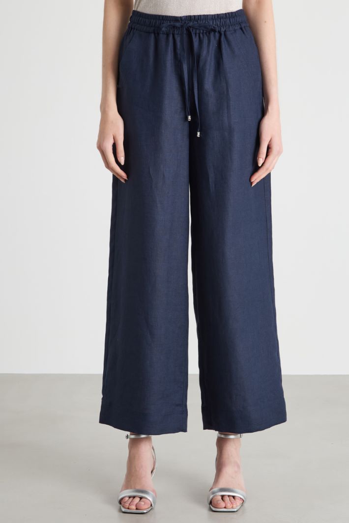 Linen drawstring trousers Intrend - 2