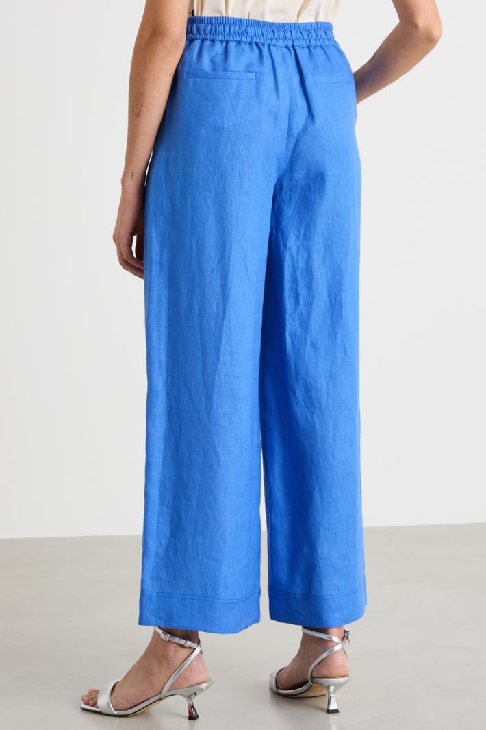 Linen drawstring trousers Intrend - 4