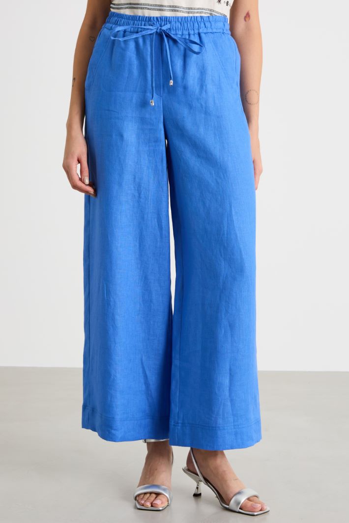 Linen drawstring trousers Intrend - 2