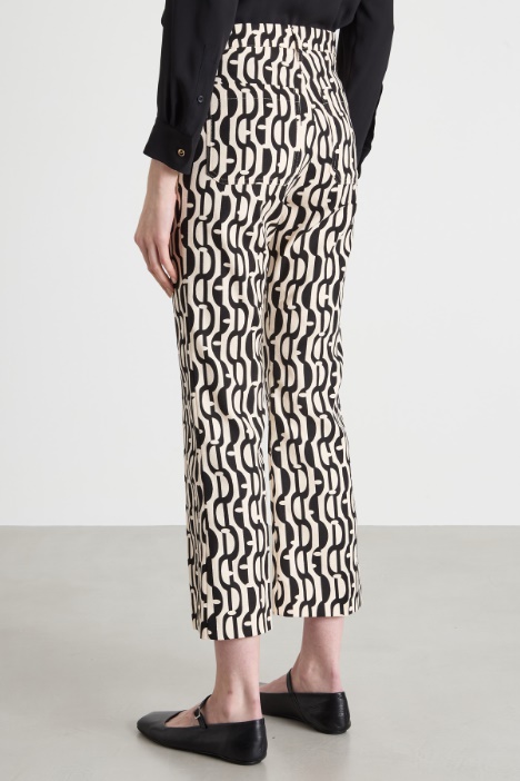 Pantalón de tejido panamá estampado