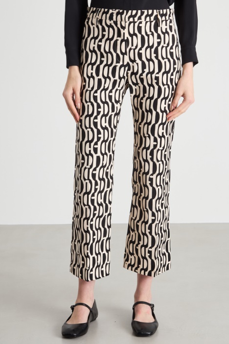 Pantalón de tejido panamá estampado