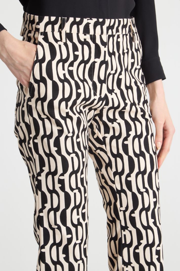 Printed panama trousers Intrend - 3