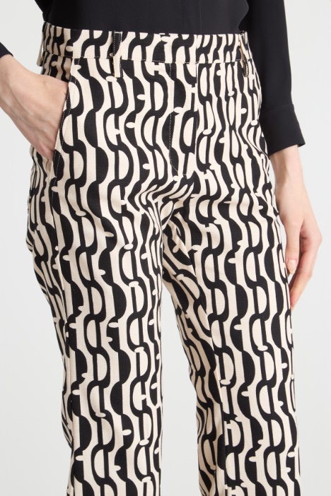 Pantalón de tejido panamá estampado