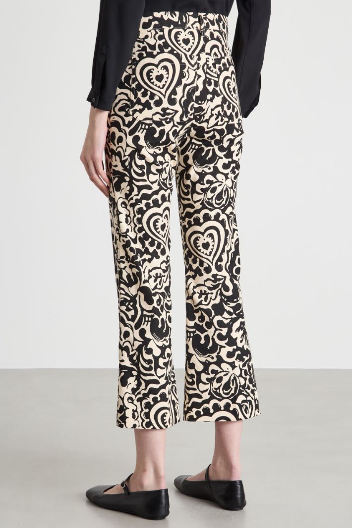 Printed basketweave trousers Intrend - 4
