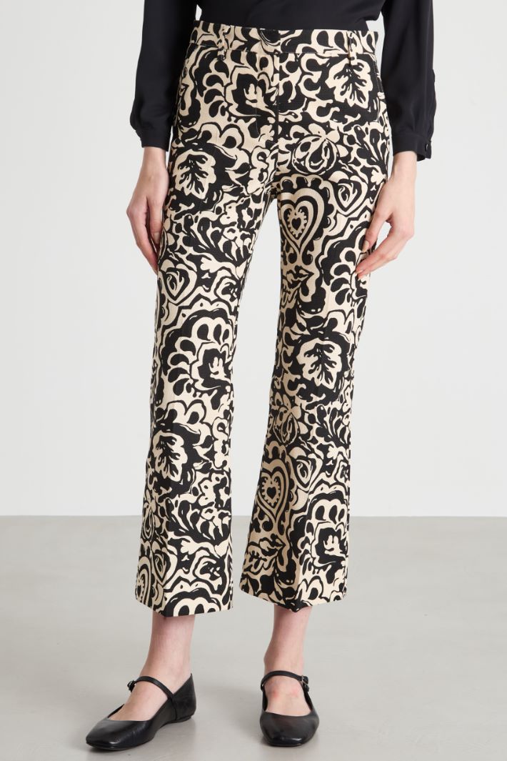 Printed basketweave trousers Intrend - 2