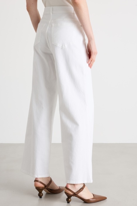 Pantalone wide leg in drill