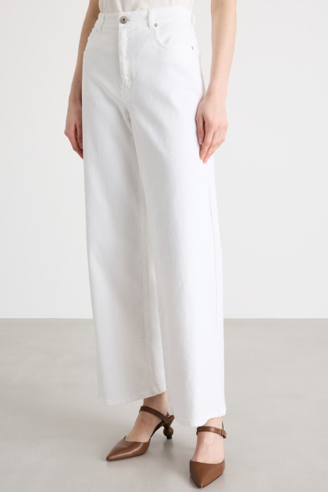Pantalone wide leg in drill