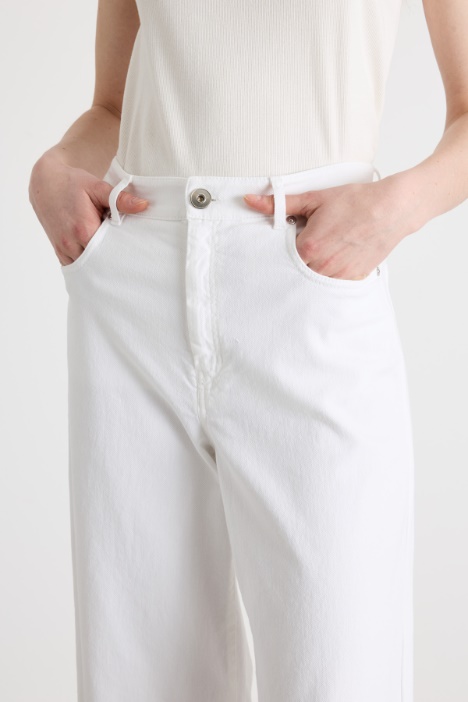 Pantalone wide leg in drill