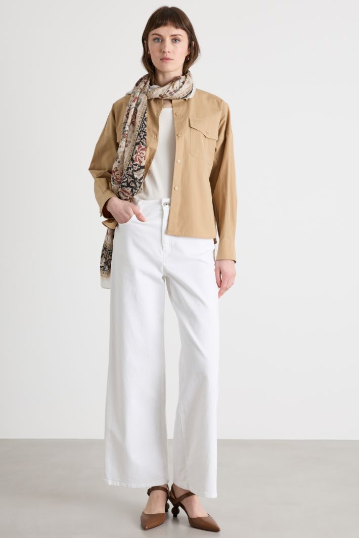 Pantalone wide leg in drill Intrend