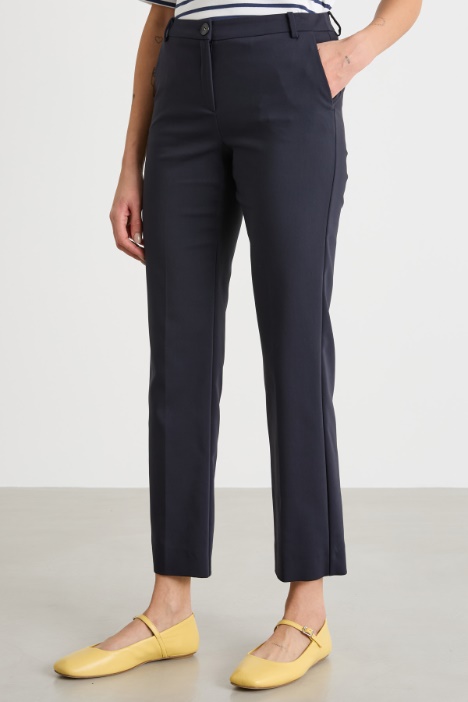 Pantalone slim in tessuto doppio
