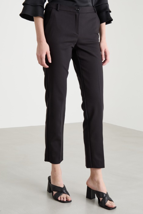 Pantalone slim in tessuto doppio