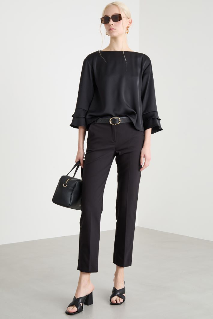 Slim-fit double cloth trousers Intrend