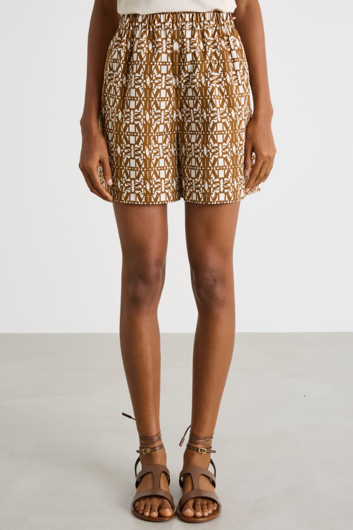 Printed poplin shorts Intrend - 2