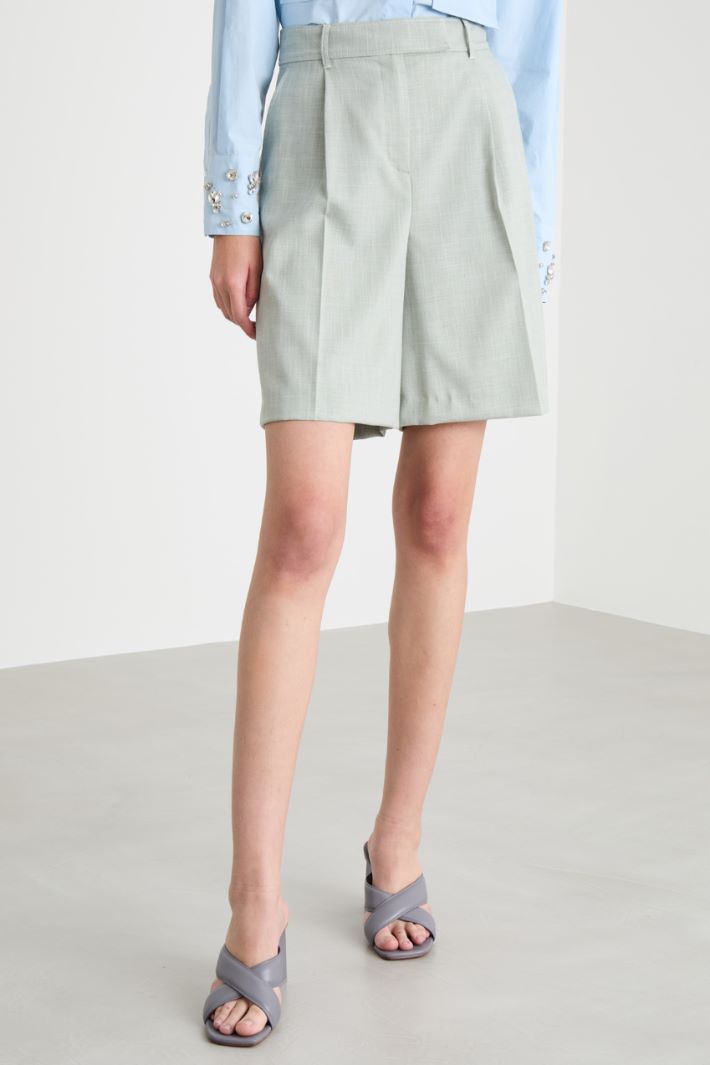 Chiné canvas Bermuda shorts Intrend - 2