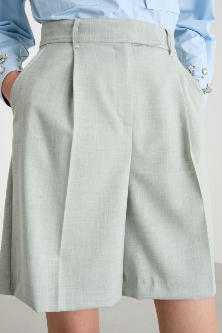 Chiné canvas Bermuda shorts Intrend - 3