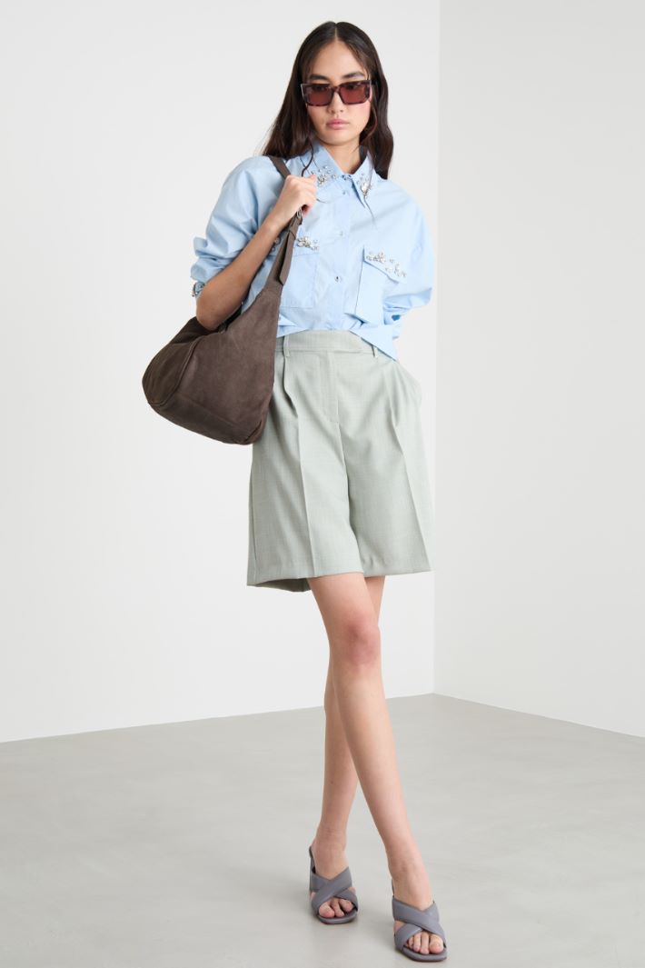 Chiné canvas Bermuda shorts Intrend