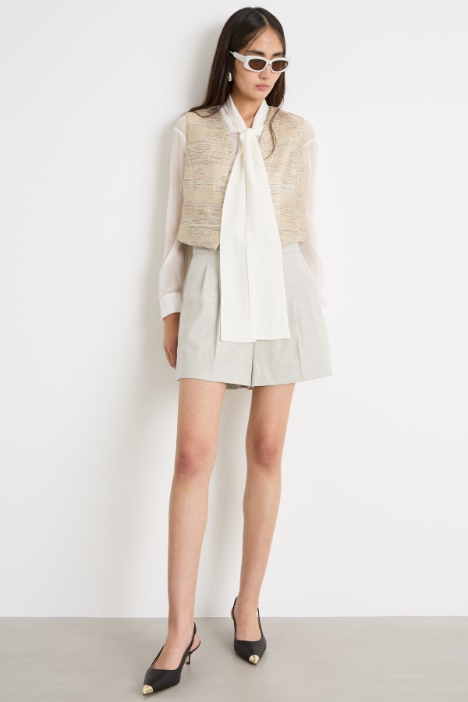 Laminated basketweave gilet Intrend