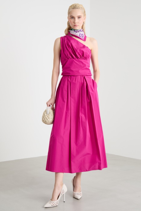 One-shoulder taffeta top Intrend
