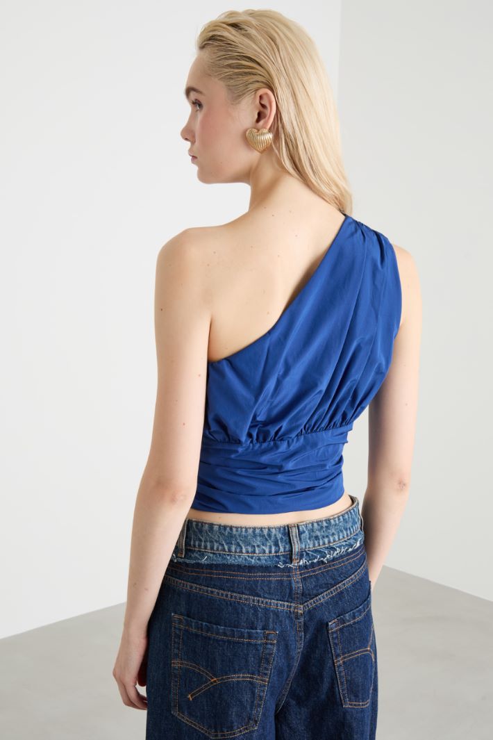 One-shoulder taffeta top Intrend - 4