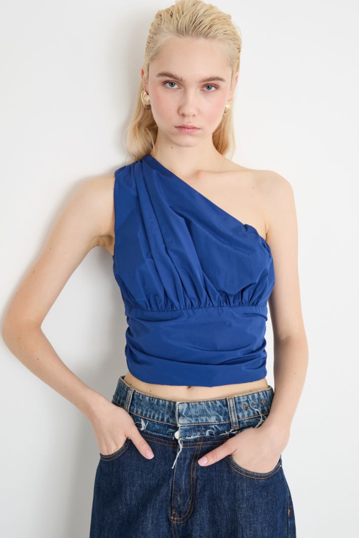 One-shoulder taffeta top Intrend - 3