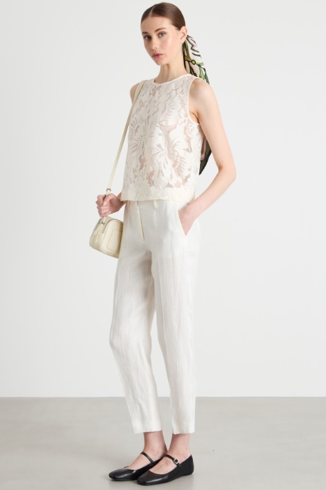 Sleeveless macramé top Intrend