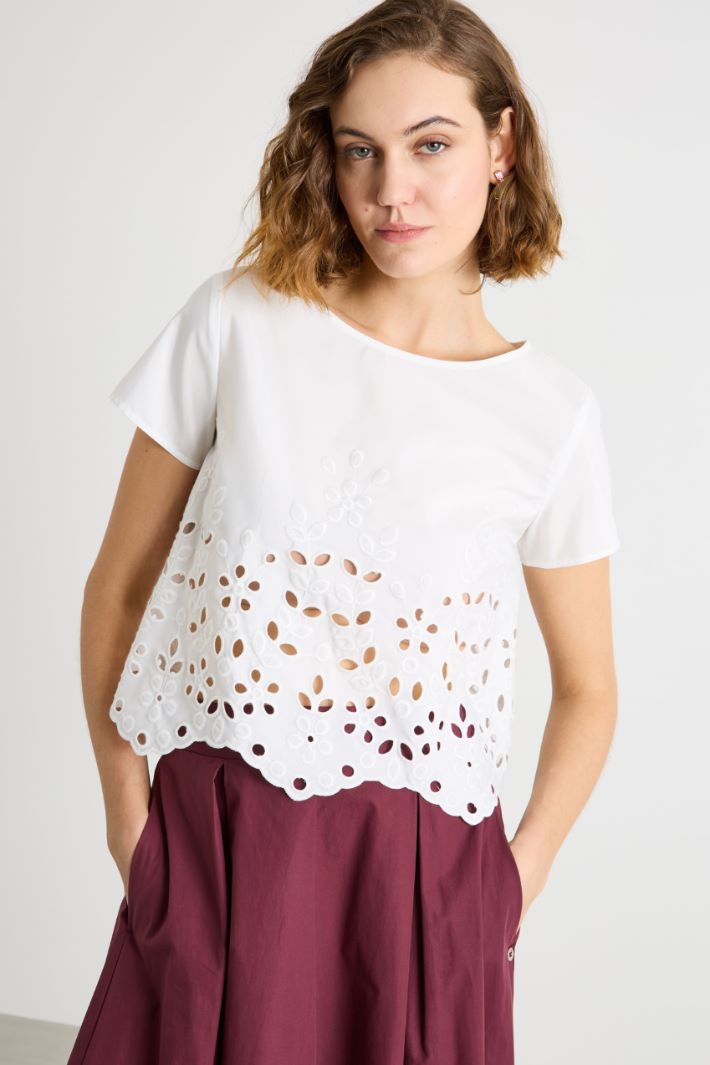 Embroidered taffeta top Intrend - 2