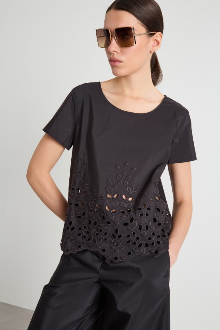 Embroidered taffeta top Intrend - 2