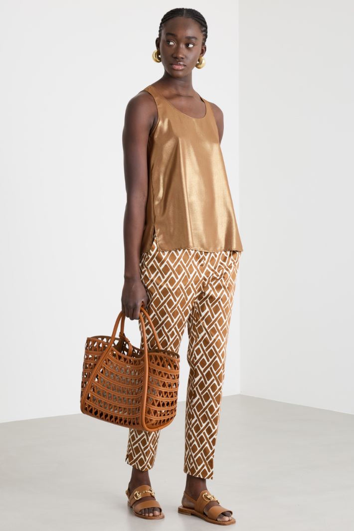 Top in twill laminato Intrend