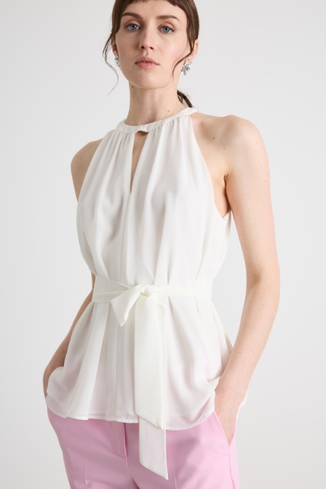 Top halterneck in georgette