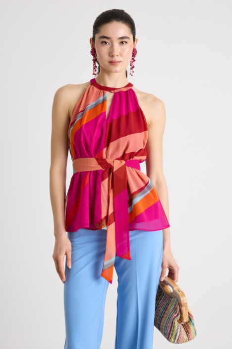 Georgette halterneck top Intrend