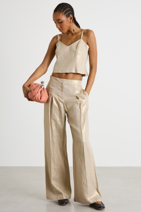 Laminated linen top Intrend