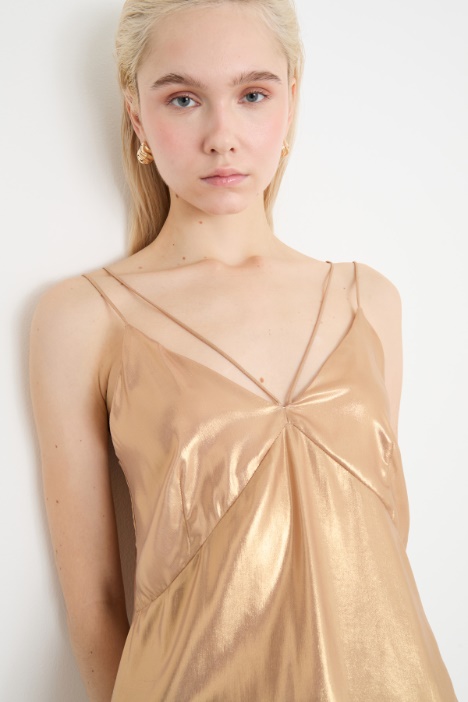 Top in georgette laminata