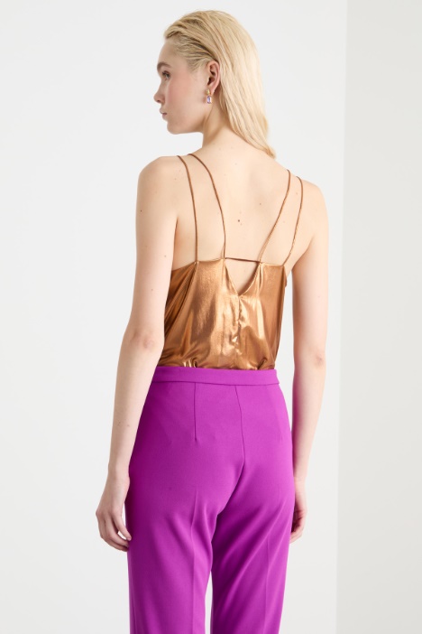 Top in georgette laminata