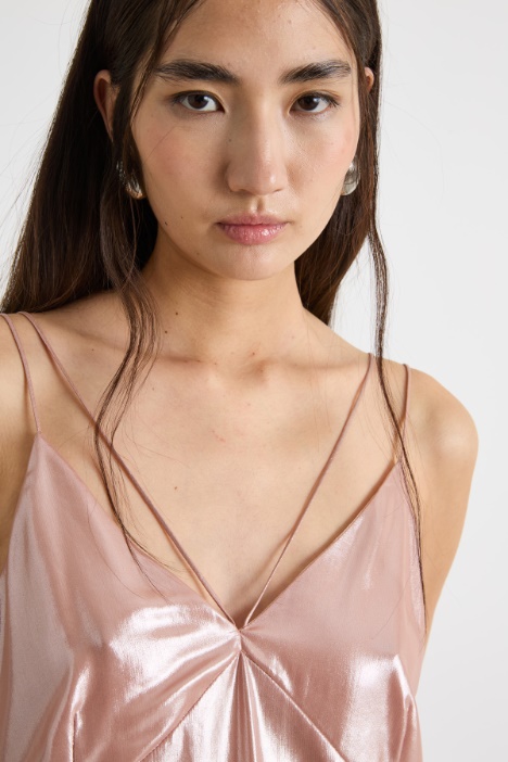 Top in georgette laminata